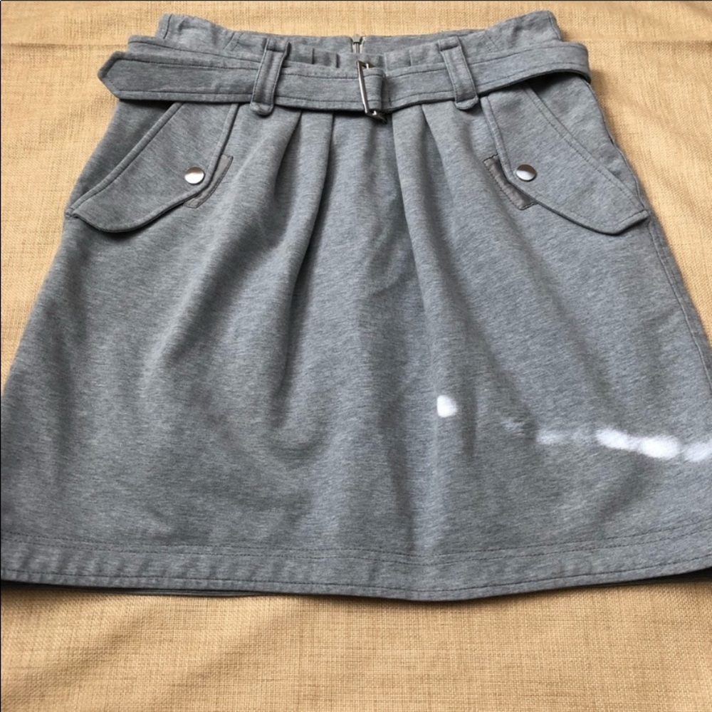 Brunello Cucinelli Gray Belted Waist Skirt